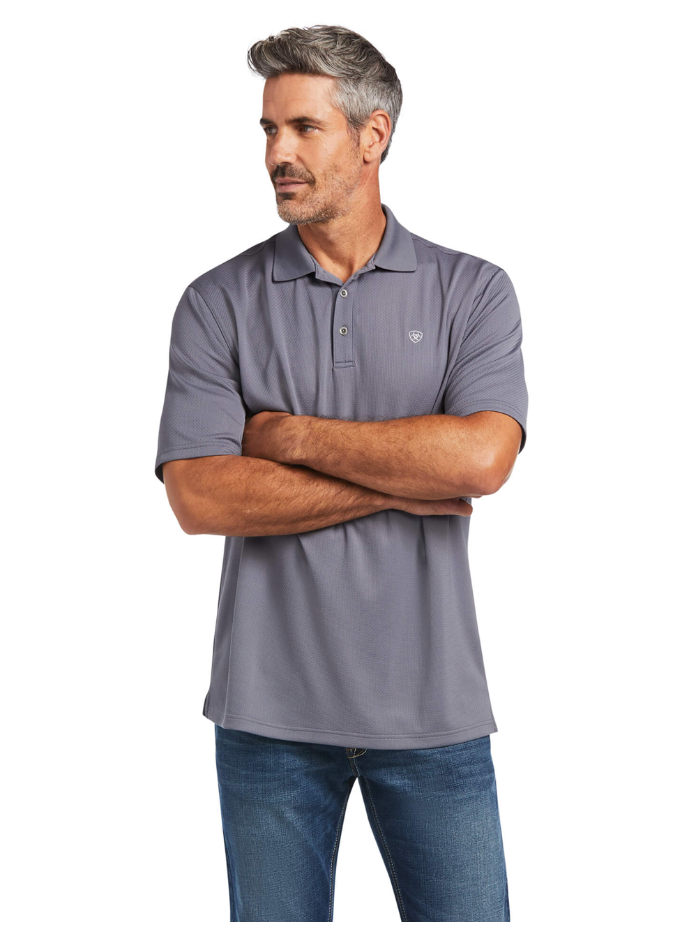 Ariat- 10039801- Men's Ambition Polo- Carbon Zero