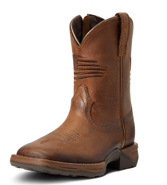 Ariat - 10040367- Kid's Anthem Patriot Western Boot- Brown