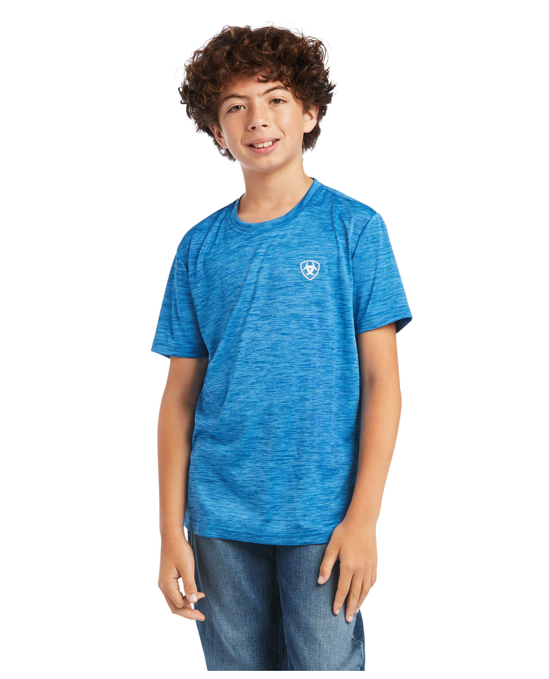 Ariat- 10040636- Boy's Charger Patriotic Tee- Rush Of Blue