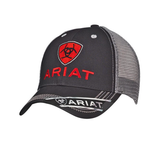 Ariat- 1515866- Men's Ariat And Shield Logo- Black/Red