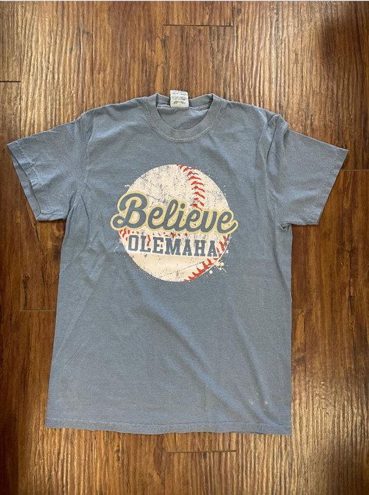 Believe OLEMAHA S/S TEE- Blue Jean