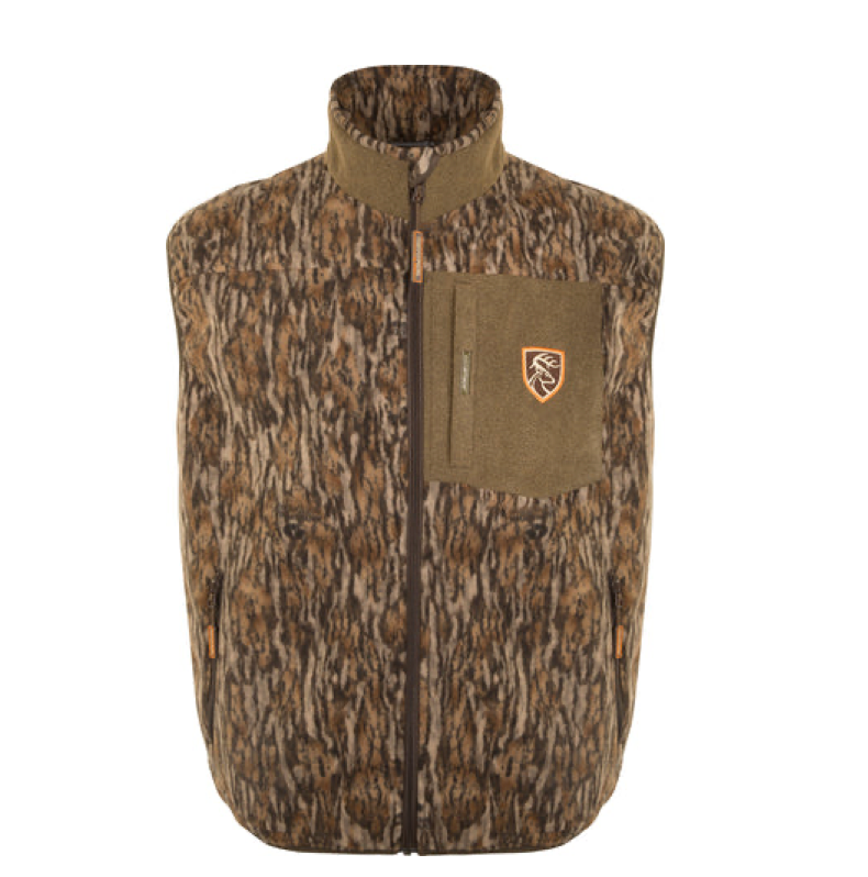 Drake- DNT4010-006- Windproof Layering Vest with Agion Active- Mossy Oak Bottomland