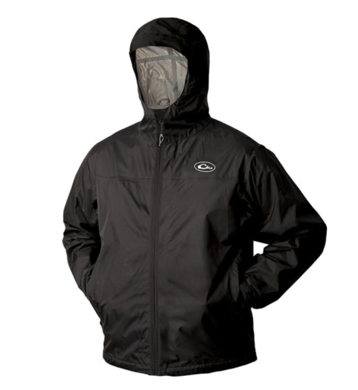 Drake- DS2500-BLK- Tempest Ultralight Packable Rain Jacket- Black