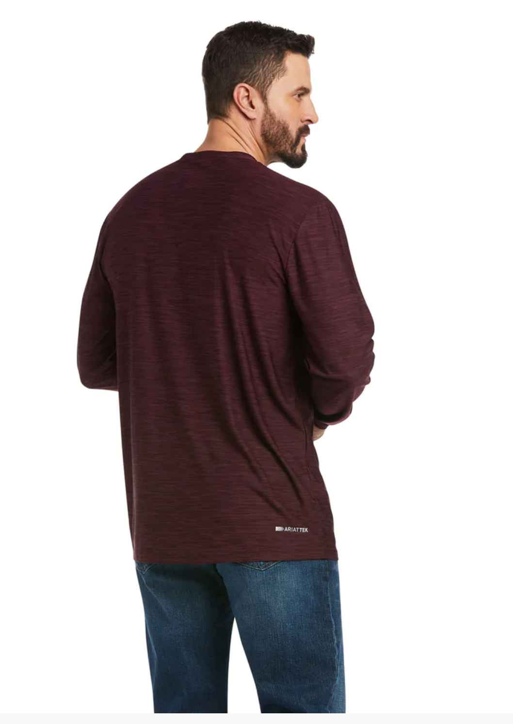 Ariat- 10041001- Men's Charger Logo L/S T-Shirt- Malbec Heather