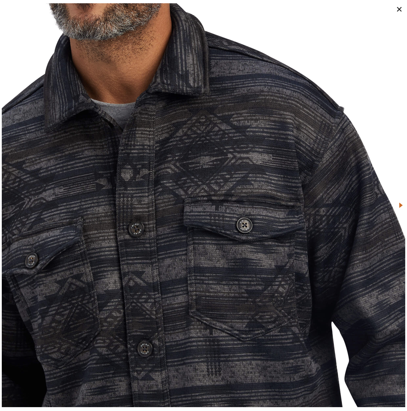 Ariat- 10041734- Men's Caldwell Printed Shirt Jacket- Medium Grey Southwest