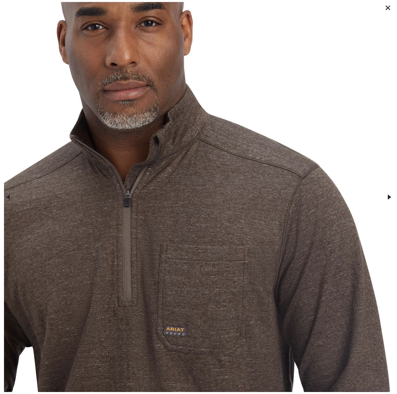 Ariat- 10041417- Men's Rebar Foundation 1/4 Zip Shirt- Wren Heather