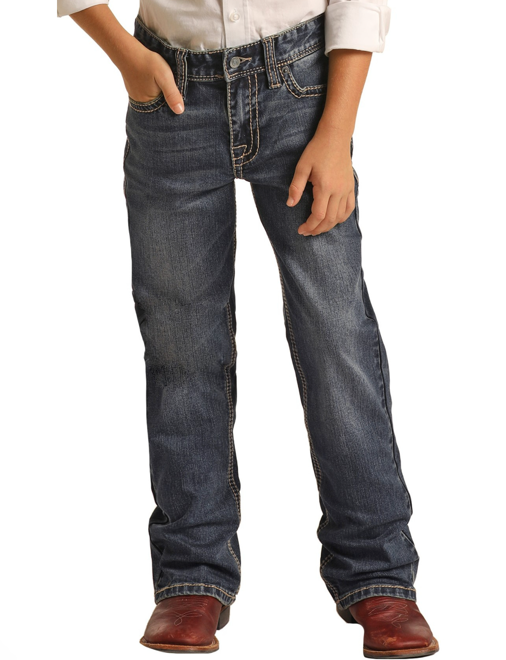 Rock & Roll Denim REGULAR FIT STRETCH BB GUN BOOTCUT JEANS #BB-3582