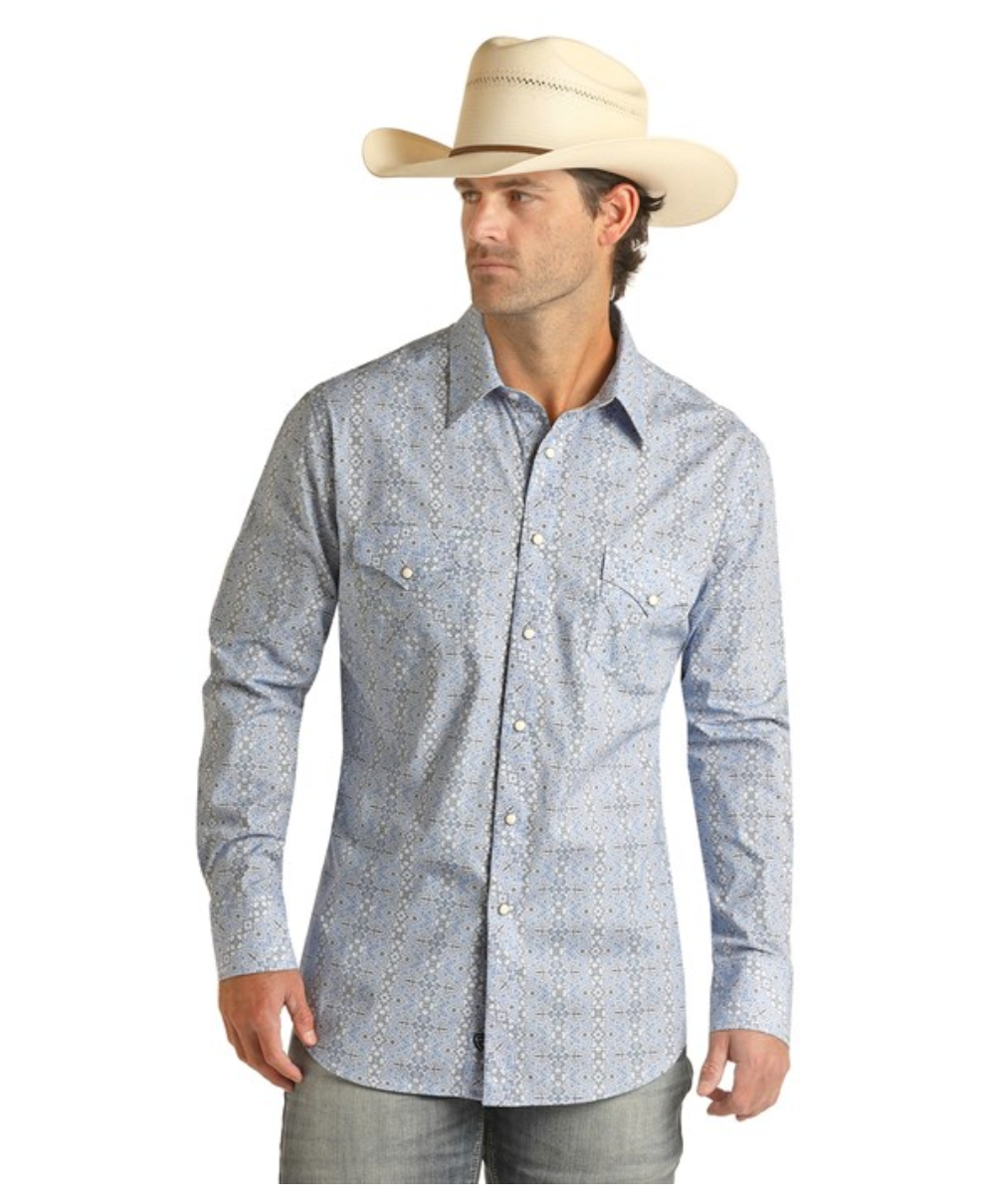 Mens MEDALLION POPLIN PRINT