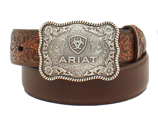 ARIAT BOYS' DISTRESSED HAND TOOLED BELT