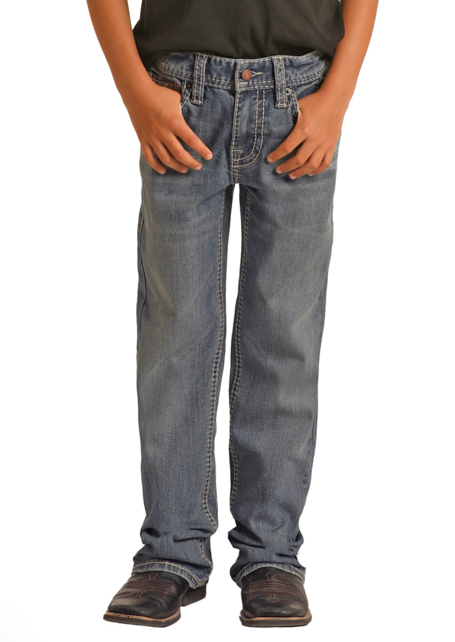 RELAXED TAPERED STRETCH BOOTCUT JEANS