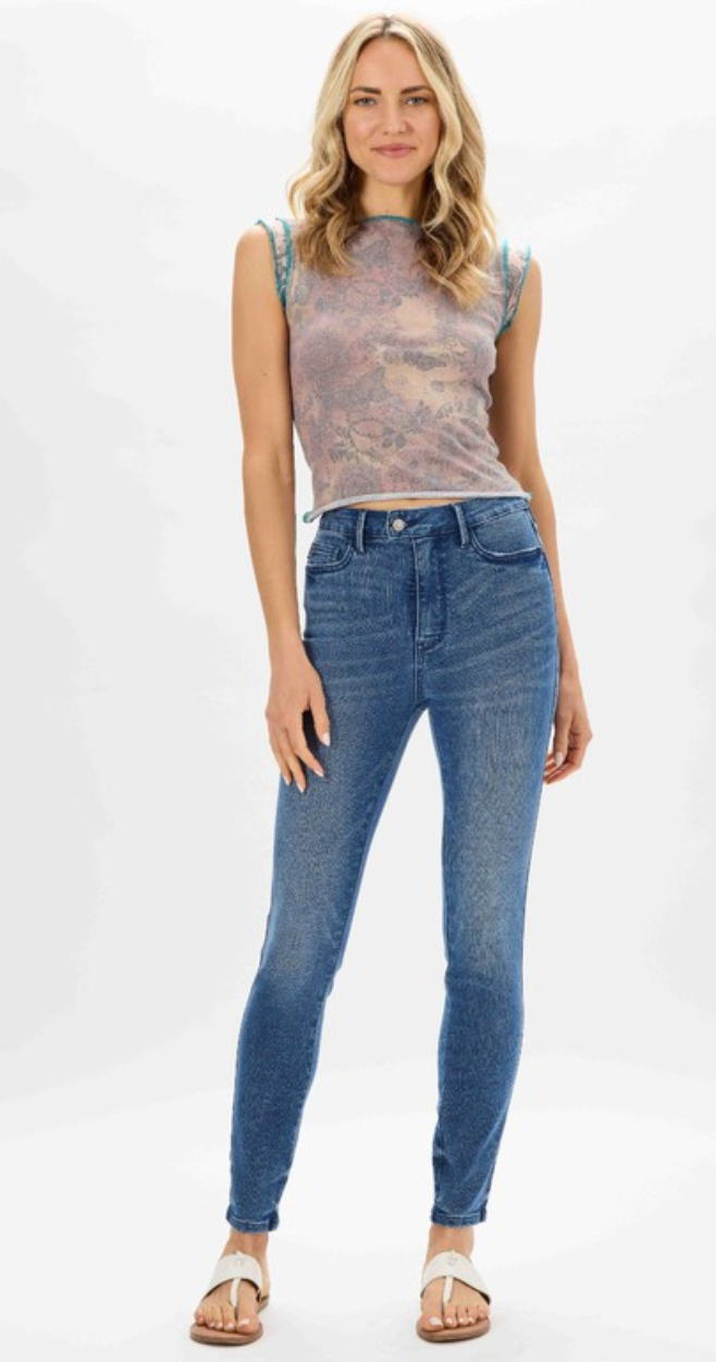 HW Tummy Control Cool Denim Skinny