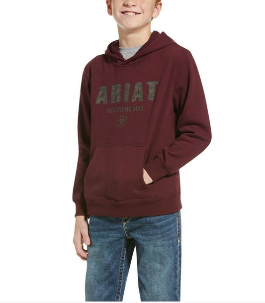 Ariat - Boy’s Digi Logo Malbec Hoodie - #10033565